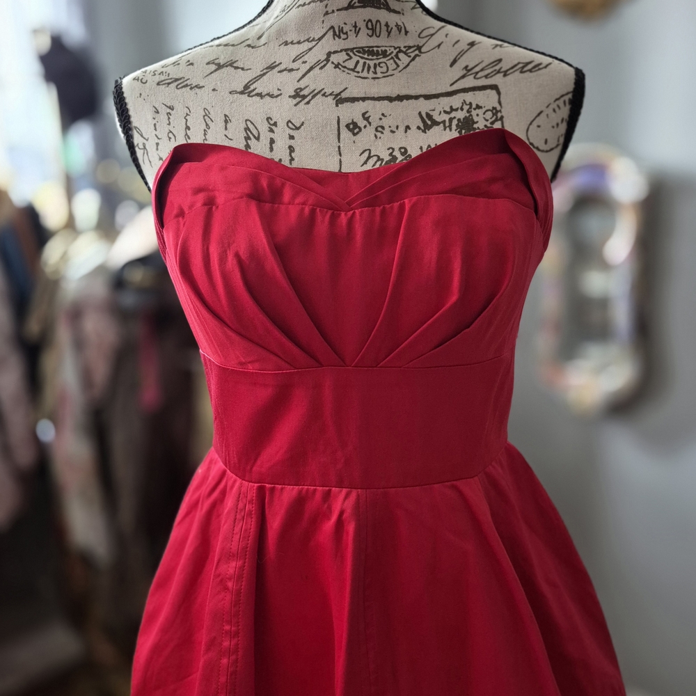Zac Posen Strapless Romantic Scarlet Dress Size 5